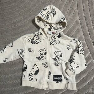Zara Peanuts Snoopy kids hoodie zipper jacket size 6 years